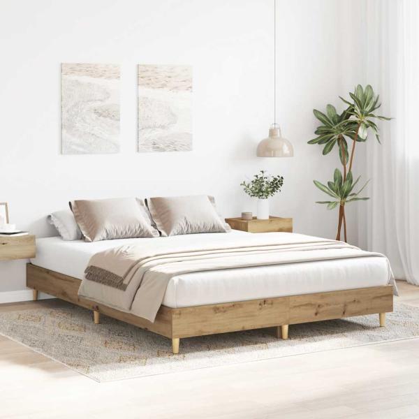 Bettgestell ohne Matratze Artisan-Eiche 140x200cm Holzwerkstoff