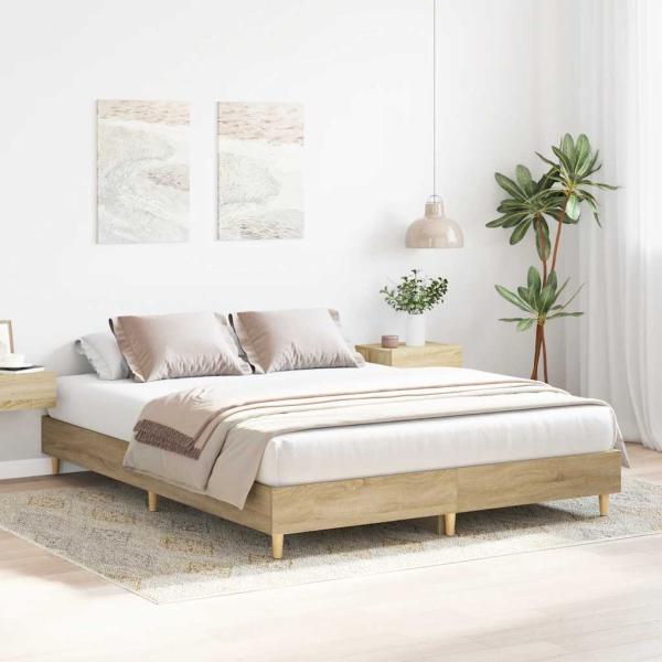Bettgestell ohne Matratze Sonoma-Eiche 140x200 cm Holzwerkstoff