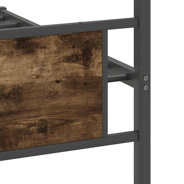 Bettgestell ohne Matratze Räuchereiche 107x203 cm Holzwerkstoff