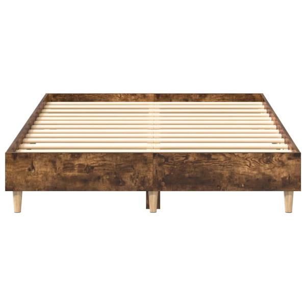 Bettgestell ohne Matratze Räuchereiche 120x200 cm Holzwerkstoff