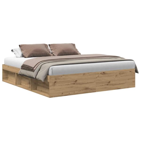 Bettgestell ohne Matratze Artisan-Eiche 200x200cm Holzwerkstoff