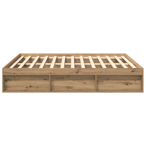 Bettgestell ohne Matratze Artisan-Eiche 200x200cm Holzwerkstoff