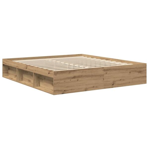 Bettgestell ohne Matratze Artisan-Eiche 200x200cm Holzwerkstoff