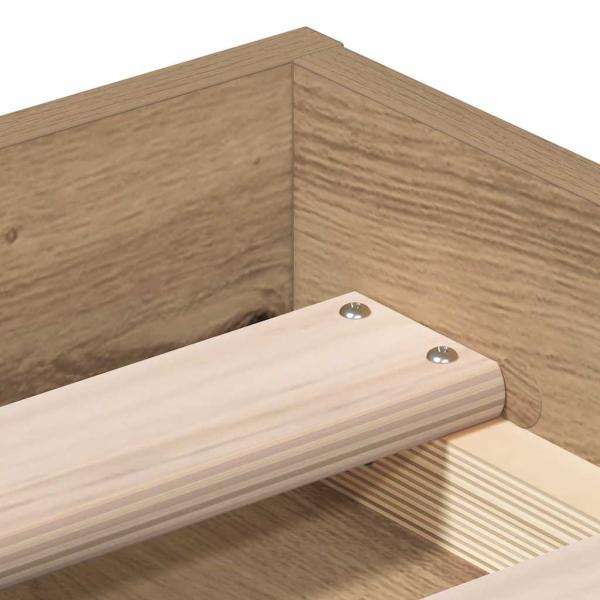 Bettgestell ohne Matratze Artisan-Eiche 200x200cm Holzwerkstoff