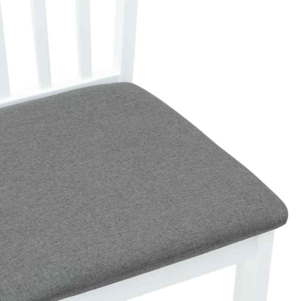 Esszimmerstühle mit Kissen 2 Stk. Weiß Massivholz Gummibaum