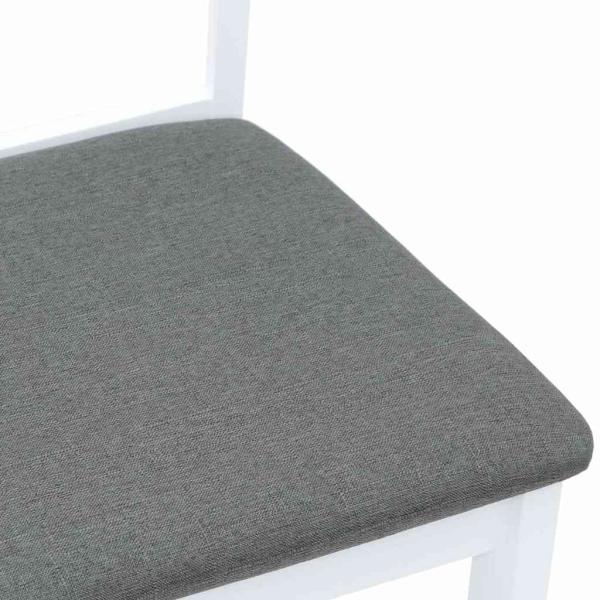 Esszimmerstühle mit Kissen 2 Stk. Weiß Massivholz Gummibaum