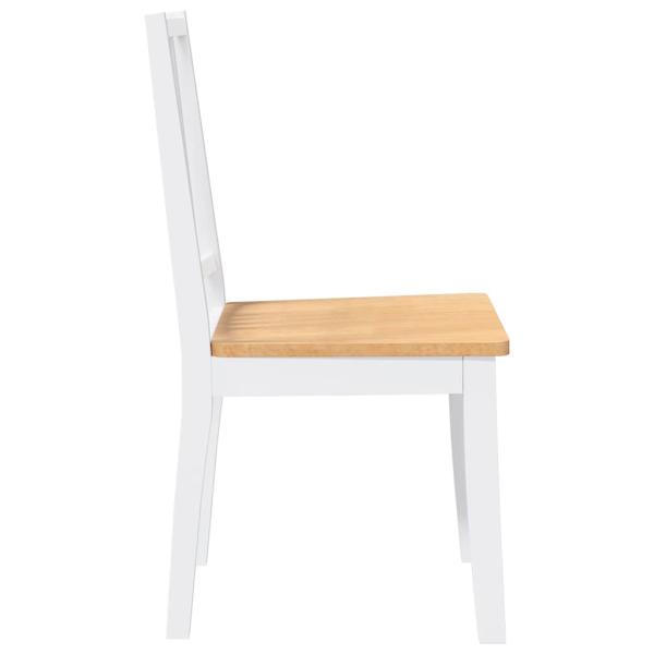 Esszimmerstühle 2 Stk. Weiß Massivholz Gummibaum