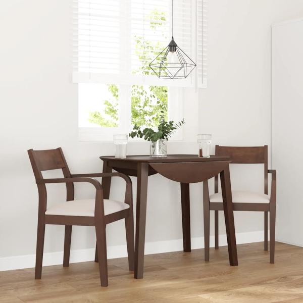 ARDEBO.de - Esszimmerstühle mit Kissen 2 Stk. Braun Massivholz Gummibaum