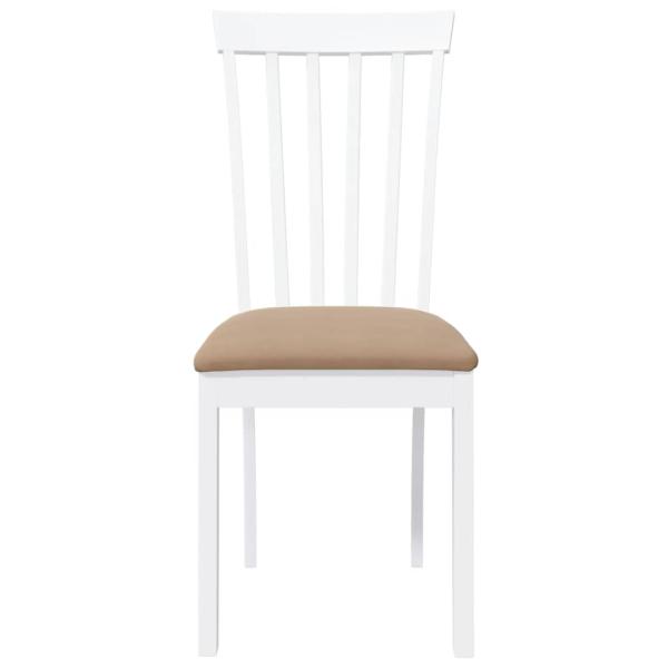 Esszimmerstühle mit Kissen 2 Stk. Weiß Massivholz Gummibaum