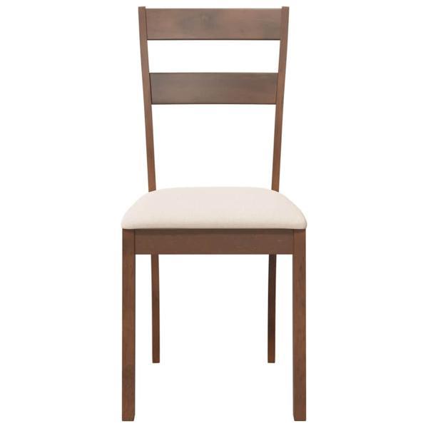 Esszimmerst?hle mit Kissen 2 Stk. Braun Massivholz Gummibaum