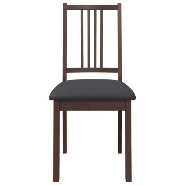 Esszimmerstühle mit Kissen 2 Stk. Braun Massivholz Gummibaum