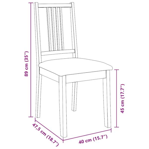 Esszimmerstühle mit Kissen 2 Stk. Braun Massivholz Gummibaum