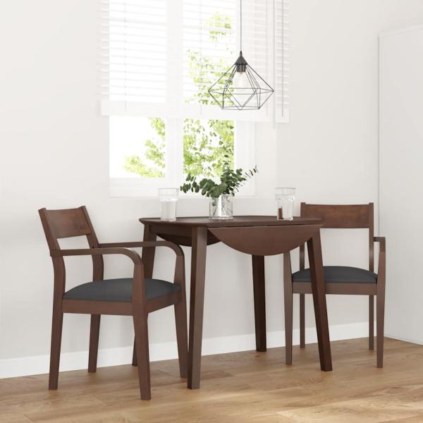 ARDEBO.de - Esszimmerstühle mit Kissen 2 Stk. Braun Massivholz Gummibaum