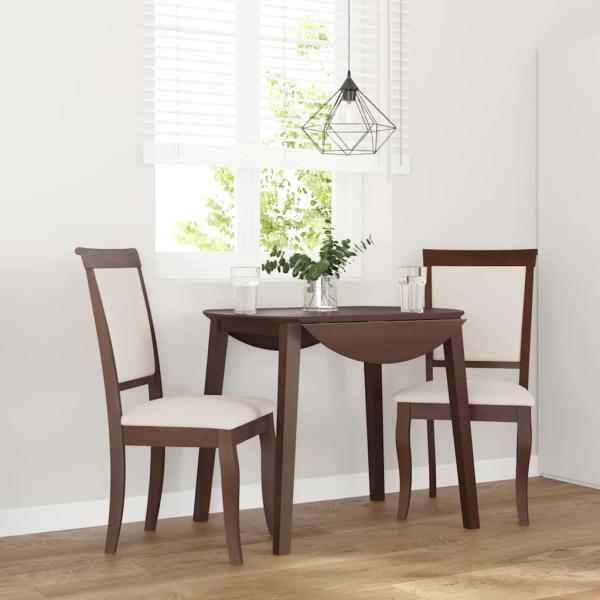 ARDEBO.de - Esszimmerstühle mit Kissen 2 Stk. Braun Massivholz Gummibaum