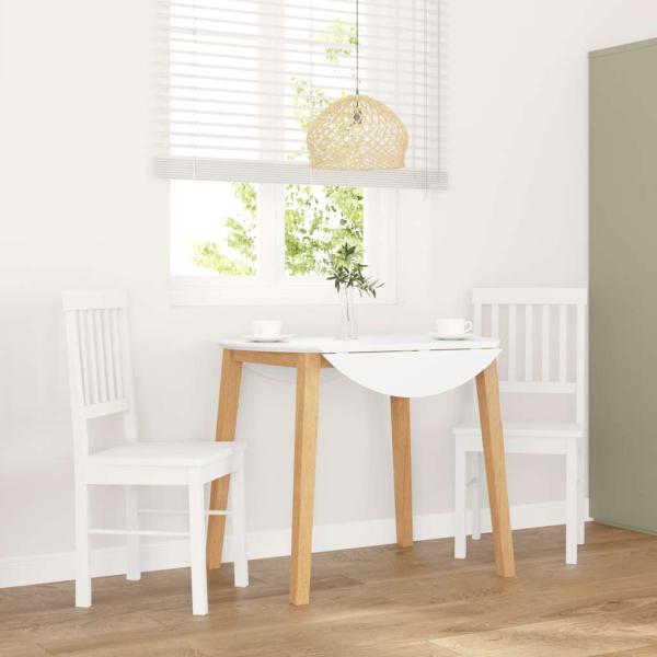 ARDEBO.de - Esszimmerstühle 2 Stk. Weiß Massivholz Gummibaum