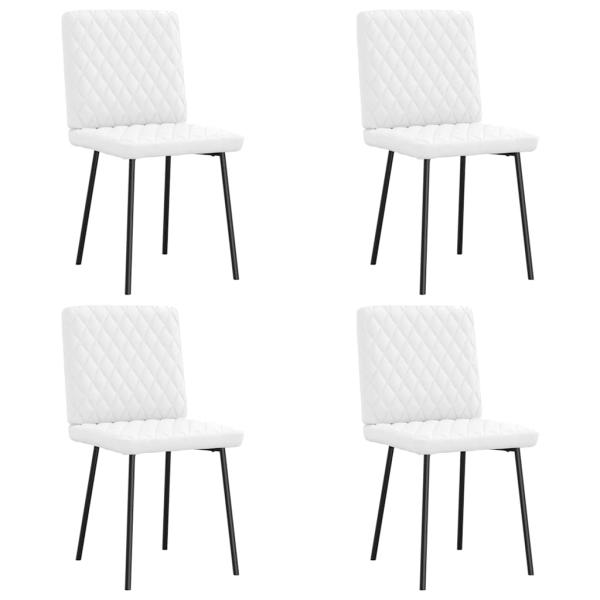 ARDEBO.de - Esszimmerstühle 4 Stk. Weiß Kunstleder