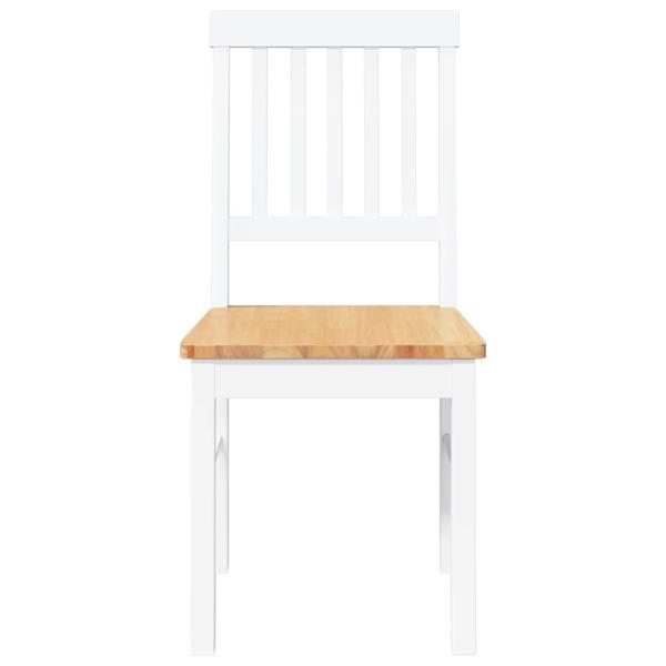 Esszimmerstühle 2 Stk. Weiß Massivholz Gummibaum