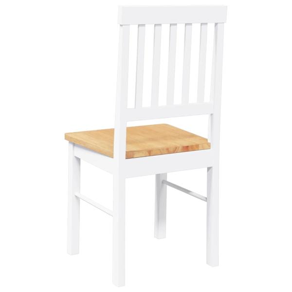 Esszimmerstühle 2 Stk. Weiß Massivholz Gummibaum