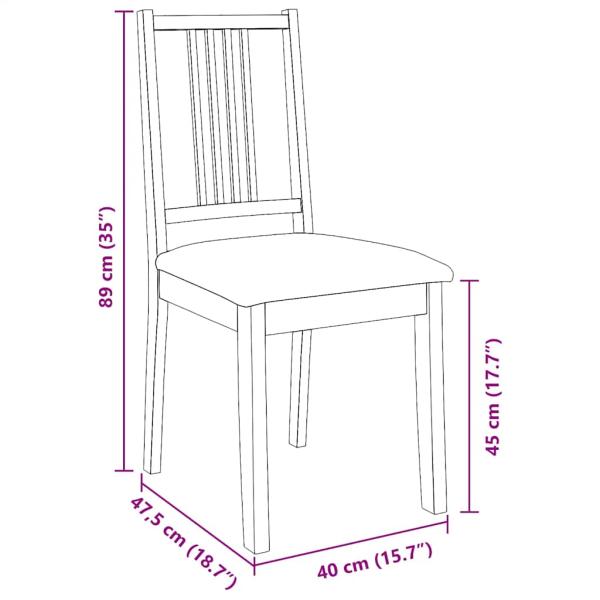 Esszimmerstühle mit Kissen 2 Stk. Braun Massivholz Gummibaum