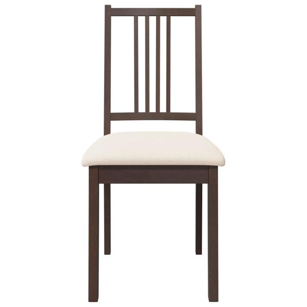 Esszimmerstühle mit Kissen 2 Stk. Braun Massivholz Gummibaum