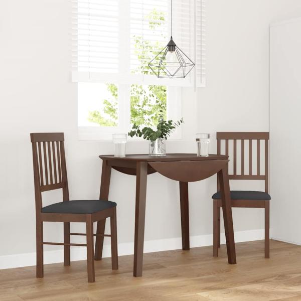 ARDEBO.de - Esszimmerstühle mit Kissen 2 Stk. Braun Massivholz Gummibaum