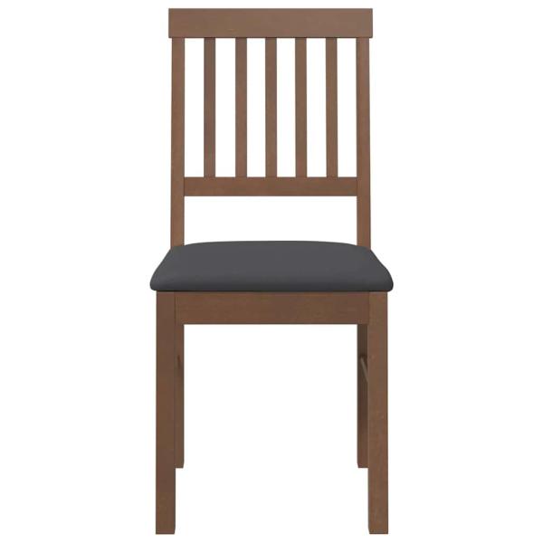 Esszimmerstühle mit Kissen 2 Stk. Braun Massivholz Gummibaum