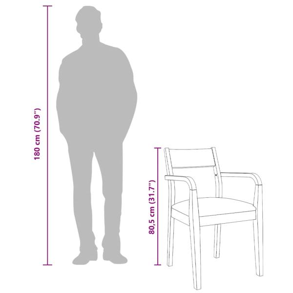 Esszimmerstühle mit Kissen 2 Stk. Natur Massivholz Gummibaum