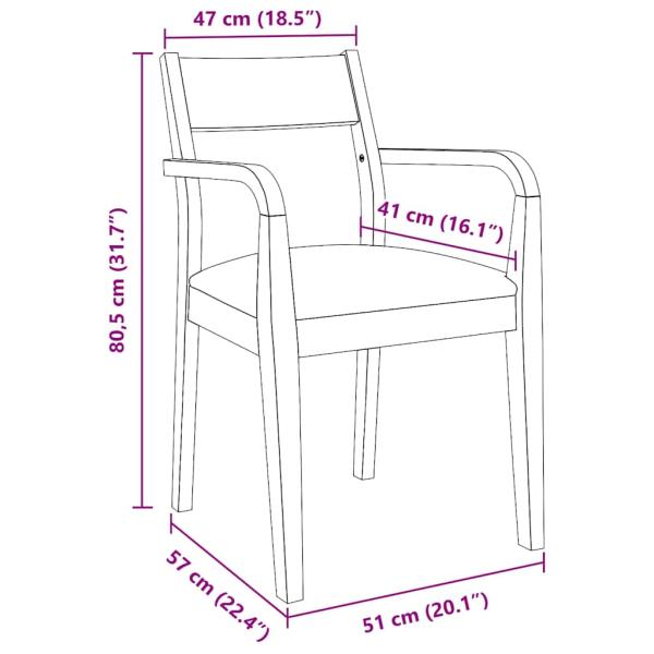 Esszimmerstühle mit Kissen 2 Stk. Natur Massivholz Gummibaum