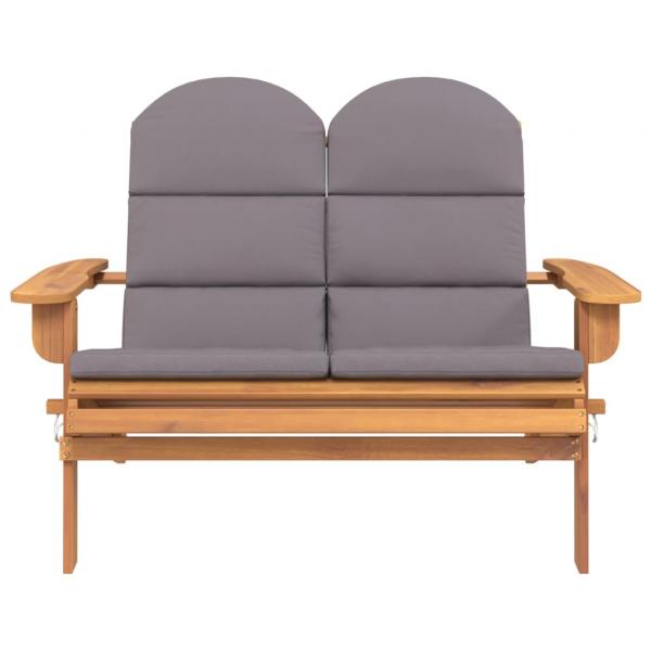 Adirondack-Gartenbank mit Kissen 126 cm Massivholz Akazie