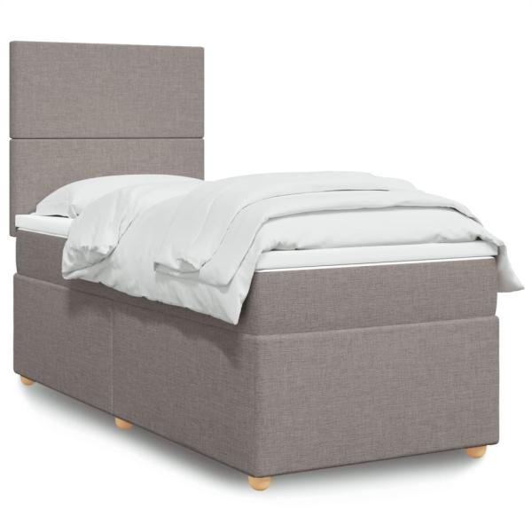 ARDEBO.de - Boxspringbett mit Matratze Taupe 80x200 cm Stoff