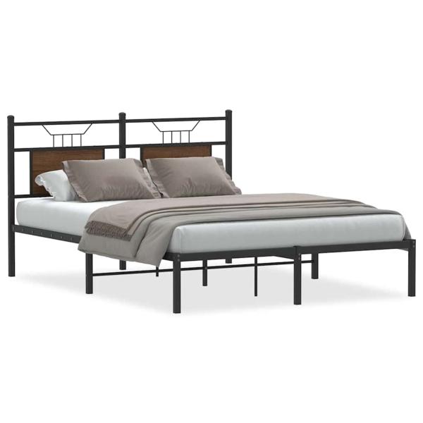 Bettgestell ohne Matratze Braun Eiche 150x200 cm Holzwerkstoff