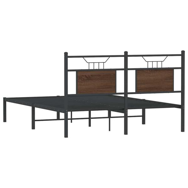 Bettgestell ohne Matratze Braun Eiche 150x200 cm Holzwerkstoff