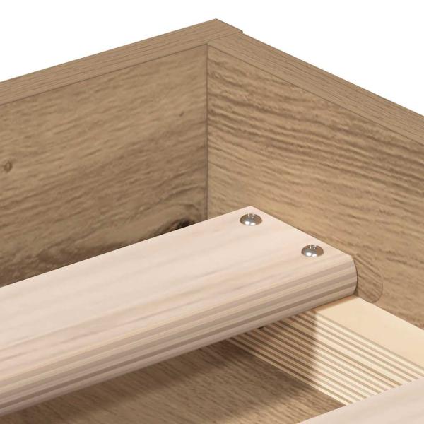 Bettgestell ohne Matratze Artisan-Eiche 100x200cm Holzwerkstoff