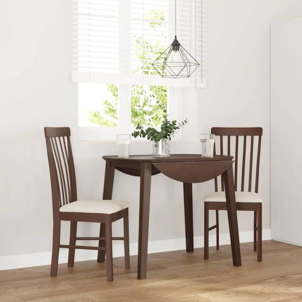 ARDEBO.de - Esszimmerstühle mit Kissen 2 Stk. Braun Massivholz Gummibaum