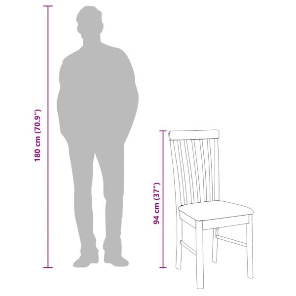 Esszimmerstühle mit Kissen 2 Stk. Braun Massivholz Gummibaum