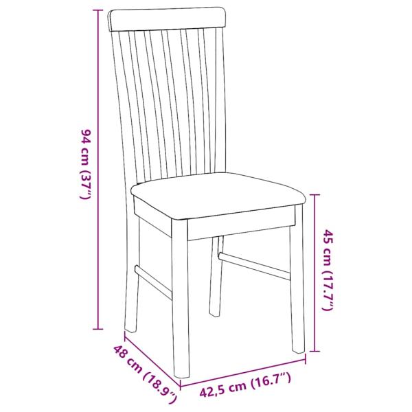 Esszimmerstühle mit Kissen 2 Stk. Braun Massivholz Gummibaum