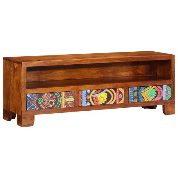 ARDEBO.de - TV-Schrank Mehrfarbig 110x30x40 cm Massivholz Akazie