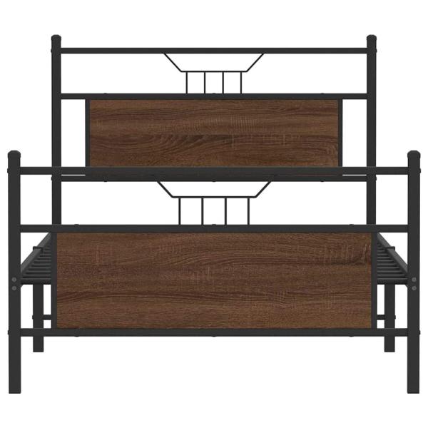 Bettgestell ohne Matratze Braun Eiche 100x190 cm Holzwerkstoff