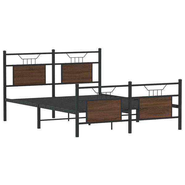 Bettgestell ohne Matratze Braun Eiche 137x190 cm Holzwerkstoff