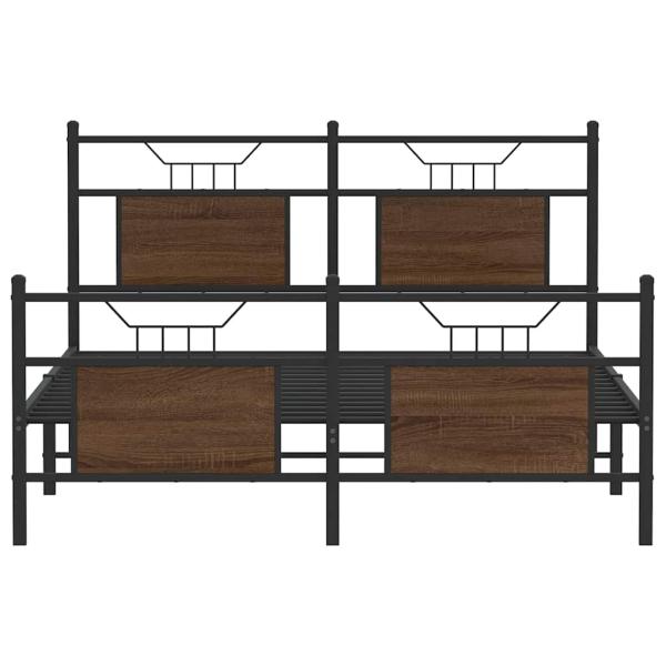 Bettgestell ohne Matratze Braun Eiche 137x190 cm Holzwerkstoff