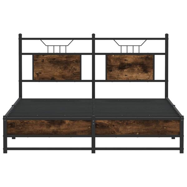 Bettgestell ohne Matratze Räuchereiche 140x200 cm Holzwerkstoff
