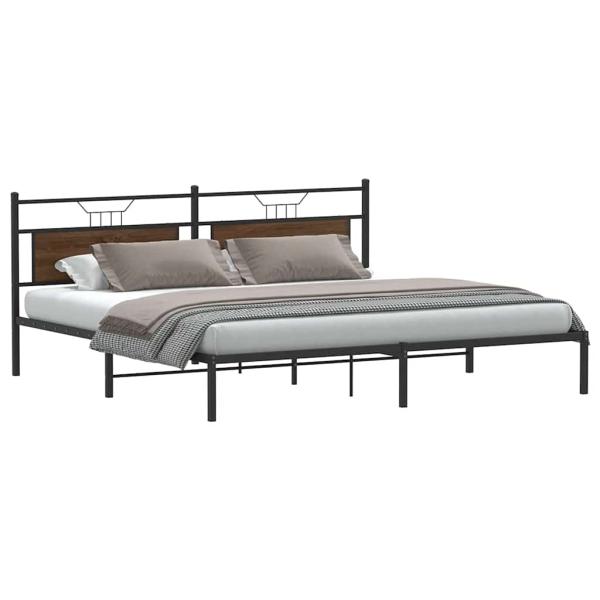 ARDEBO.de - Bettgestell ohne Matratze Braun Eichen-Optik 193x203 cm