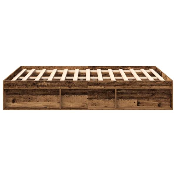 Bettgestell ohne Matratze Altholz-Optik 160x200cm Holzwerkstoff