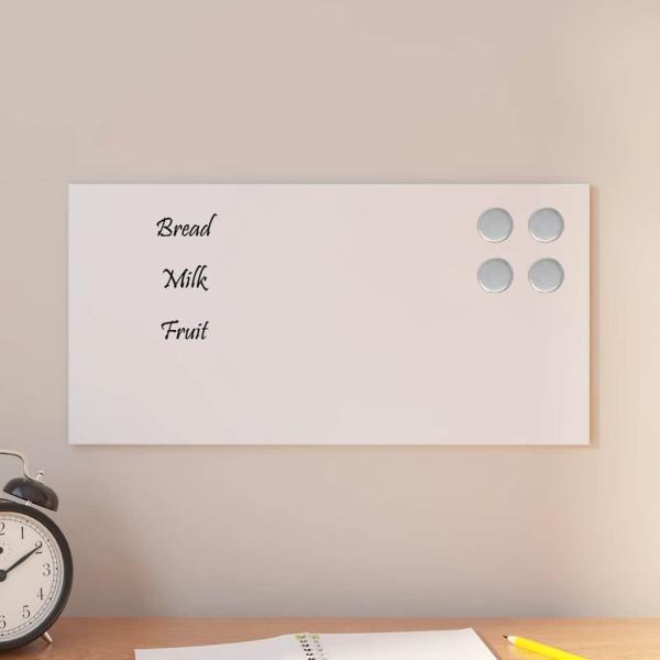 ARDEBO.de - Magnettafel Wandmontage Weiß 40x20 cm Hartglas