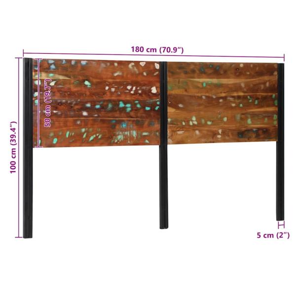 Kopfteil 180 cm Altholz Massivholz und Eisen