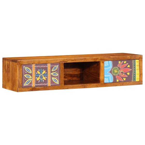 ARDEBO.de - TV-Wandschrank Mehrfarbig 100x30x22 cm Massivholz Akazie