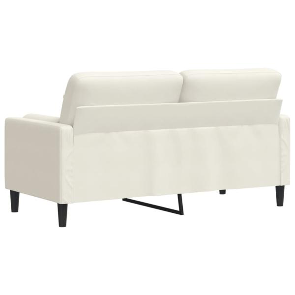 ARDEBO.de - 2-Sitzer-Sofa mit Zierkissen Creme 140 cm Samt