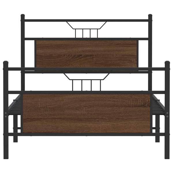 Bettgestell ohne Matratze Braun Eiche 100x200 cm Holzwerkstoff