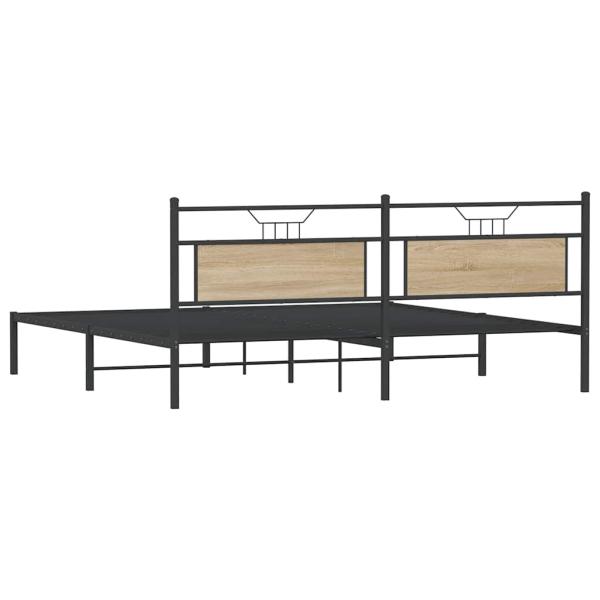 Bettgestell ohne Matratze Sonoma-Eiche 200x200 cm Holzwerkstoff