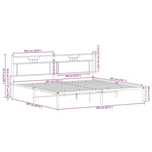 Bettgestell ohne Matratze Sonoma-Eiche 200x200 cm Holzwerkstoff